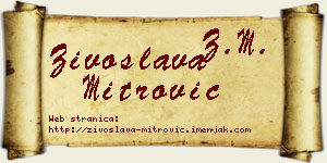 Živoslava Mitrović vizit kartica